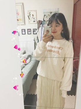 「NICE CLAUP（ナイスクラップ）のアイテム（ブルゾン）」を使った、麋鹿了。さん（レディース・155cm）の春コーディネート