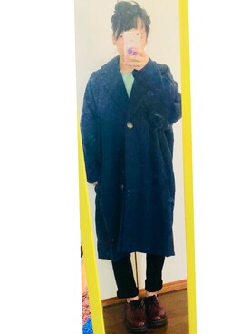 「ゆったりシルエット」｜「アイテム（チェスターコート）」を使った、いろはさん（レディース・145cm）の冬コーディネート