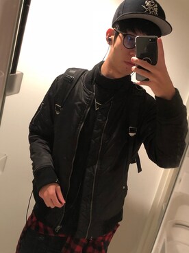 「Subciety（サブサエティ）のアイテム（帽子）」を使った、サさん（メンズ・178cm）の秋コーディネート