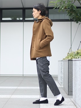 「ショールカラー」｜「アイテム（ブルゾン）」を使った、NUMAさん（メンズ・178cm）の秋コーディネート