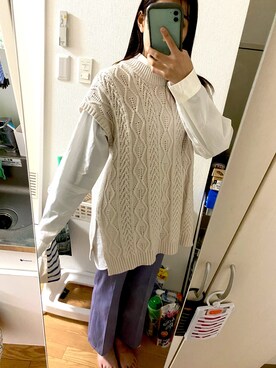 「rps（アールピーエス）のアイテム（ベスト）」を使った、uuujihirokoさん（レディース・163cm）の秋コーディネート