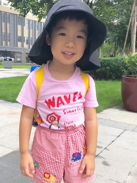 「Familiar （ファミリア）のアイテム（パンツ）」を使った、Angeldengさん（キッズ・100cm）の秋コーディネート