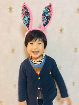 「PETIT BATEAU（プチバトー）のアイテム（ジャケット/アウター）」を使った、Angeldengさん（キッズ・100cm）の春コーディネート