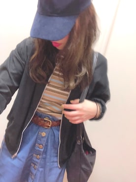 「ネイル」｜「アイテム（キャップ）」を使った、あゆぴさん（レディース・153cm）の春コーディネート