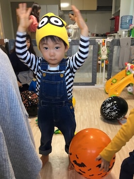 「wearhalloween2017」｜「アイテム（サロペット/オーバーオール）」を使った、®️さん（キッズ・80cm）の秋コーディネート
