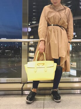「サマンサタバサ」｜「アイテム（シャツワンピース）」を使った、_rumi☺︎_さん（レディース・159cm）の春コーディネート