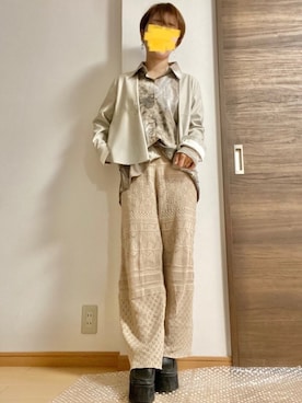 「GRL」｜「アイテム（ノーカラージャケット）」を使った、ただの民子さん（レディース・149cm）の冬コーディネート
