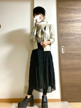 「Bou Jeloud（ブージュルード）のアイテム（ジャケット/アウター）」を使った、ただの民子さん（レディース・149cm）の冬コーディネート