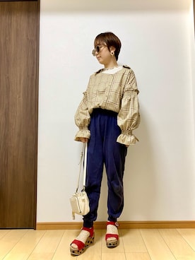 「perche（ペルケ）のアイテム」を使った、ただの民子さん（レディース・149cm）の春コーディネート