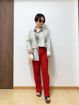 「Bou Jeloud（ブージュルード）のアイテム（ジャケット/アウター）」を使った、ただの民子さん（レディース・149cm）の春コーディネート
