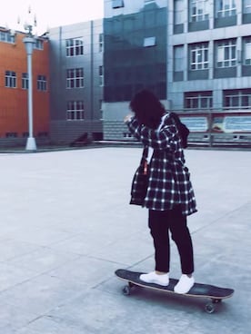 「学校」｜「アイテム（ピーコート）」を使った、DoraymiFさん（レディース・168cm）の冬コーディネート