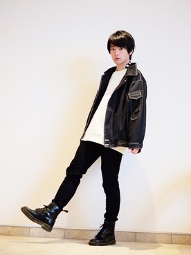 ブーツを使った 黒スキニー のメンズ人気ファッションコーディネート Wear