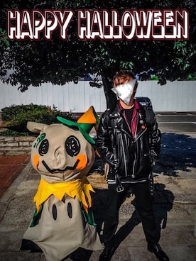 「ワインレッド」｜「アイテム（ライダースジャケット）」を使った、minamiさん（メンズ・170cm）の秋コーディネート
