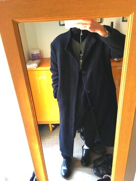 「URBAN RESEARCH（アーバンリサーチ）のアイテム（ノーカラージャケット）」を使った、つくね［相互フォロー］さん（メンズ・178cm）の冬コーディネート