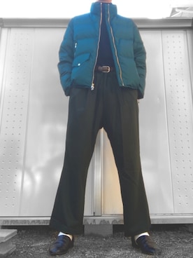 「CULLNI（クルニ）のアイテム（ダウンジャケット/コート）」を使った、つくね［相互フォロー］さん（メンズ・178cm）の秋コーディネート