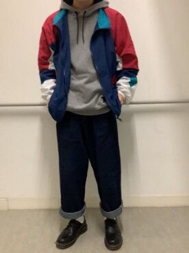 「u170」｜「アイテム（ナイロンジャケット）」を使った、buttio「U170」さん（メンズ・160cm）の秋コーディネート