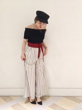 「archives（アルシーヴ）のアイテム（キャスケット）」を使った、sayu.さん（レディース・150cm）の春コーディネート