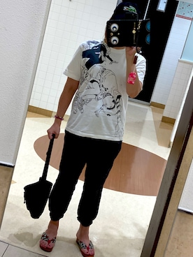 「COSPAのアイテム（Tシャツ/カットソー、ホワイト系）」を使った、 南天さん（レディース・165cm）の秋コーディネート