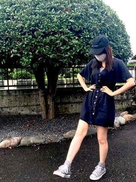 「TOMMY HILFIGER」｜「アイテム（ワンピース/ドレス）」を使った、mikaさん（レディース・156cm）の秋コーディネート