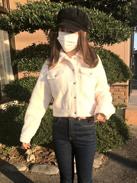 「Charles Chaton（シャルルシャトン）のアイテム（ジャケット/アウター）」を使った、mikaさん（レディース・156cm）の冬コーディネート