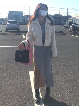 「Charles Chaton（シャルルシャトン）のアイテム（ジャケット/アウター）」を使った、mikaさん（レディース・156cm）の春コーディネート