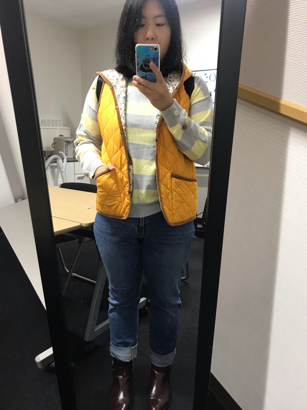 「プラスサイズ、台風前夜？」｜「NOLITA LABORATORYのアイテム（バックパック/リュック、ブラック系）」を使った、流石さん（レディース・159cm）の秋コーディネートの1枚目の写真