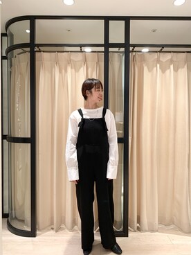 「Omekashi（オメカシ）のアイテム（オールインワン・サロペット）」を使った、mmmiさん（レディース・154cm）の秋コーディネート