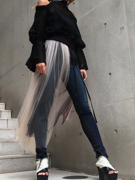 「stud.（スタッド）のアイテム（キャミソール）」を使った、Sayuka Haginoさん（レディース・160cm）の夏コーディネート