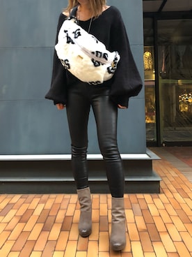 「ISAMU KATAYAMA BACKLASH（イサムカタヤマバックラッシュ）のアイテム」を使った、Sayuka Haginoさん（レディース・160cm）の秋コーディネート