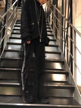 「ADDICT NOIR（アディクトノアー）のアイテム（ブルゾン）」を使った、Sayuka Haginoさん（レディース・160cm）の秋コーディネート