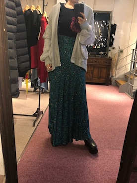 「ADDICT NOIR（アディクトノアー）のアイテム（ブルゾン）」を使った、Sayuka Haginoさん（レディース・160cm）の冬コーディネート