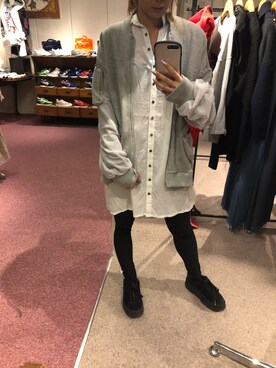 「ADDICT NOIR（アディクトノアー）のアイテム（ブルゾン）」を使った、Sayuka Haginoさん（レディース・160cm）の冬コーディネート