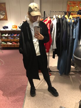 「stud.（スタッド）のアイテム（パーカー）」を使った、Sayuka Haginoさん（レディース・160cm）の冬コーディネート