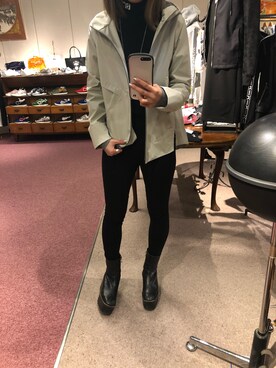 「HERNO（ヘルノ）のアイテム（ブルゾン）」を使った、Sayuka Haginoさん（レディース・160cm）の冬コーディネート