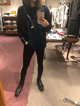 「stud.（スタッド）のアイテム（パーカー）」を使った、Sayuka Haginoさん（レディース・160cm）の冬コーディネート