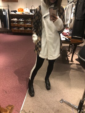 「stud.（スタッド）のアイテム（カーディガン/ボレロ）」を使った、Sayuka Haginoさん（レディース・160cm）の冬コーディネート