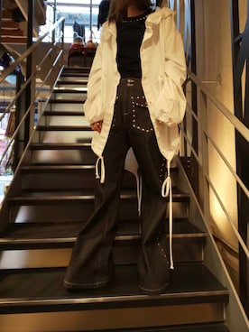 「MARGIELA」｜「アイテム（ジャケット/アウター）」を使った、Sayuka Haginoさん（レディース・160cm）の春コーディネート