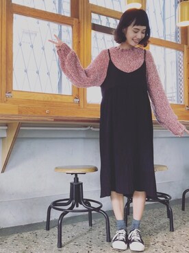 「travel」｜「アイテム（ニット/セーター）」を使った、mavissさん（レディース・160cm）の冬コーディネート