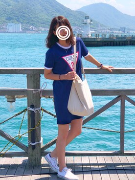「Guess（ゲス）のアイテム（ワンピース/ドレス）」を使った、#ayakaさん（レディース・165cm）の春コーディネート
