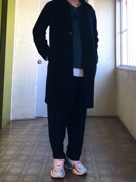 「オーバーサイズコート」｜「アイテム（スニーカー）」を使った、ssanさん（メンズ・173cm）の冬コーディネート