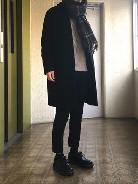 「AlexanderLeeChang（アレキサンダーリーチャン）のアイテム（パンツ）」を使った、ssanさん（メンズ・173cm）の冬コーディネート