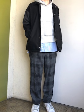 「チャンピオン パーカー」｜「アイテム（ブルゾン）」を使った、ssanさん（メンズ・173cm）の冬コーディネート
