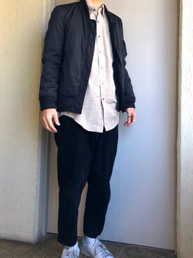 「NANO universe（ナノユニバース）のアイテム（ミリタリージャケット）」を使った、ssanさん（メンズ・173cm）の春コーディネート