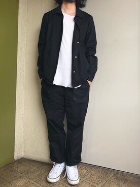 「ワッフル」｜「アイテム（チノパンツ）」を使った、ssanさん（メンズ・173cm）の春コーディネート