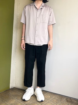 「DHOLIC（ディーホリック）のアイテム（スラックス）」を使った、ssanさん（メンズ・173cm）の春コーディネート