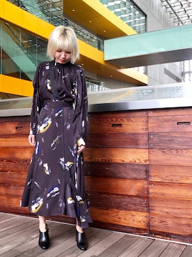 「アイテム（ブーティ）」を使った、SHIHORIさん（レディース・160cm・30代）の秋コーディネート