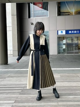 「#新作」｜「アイテム（ワンピース/ドレス）」を使った、SHIHORIさん（レディース・160cm）の冬コーディネート
