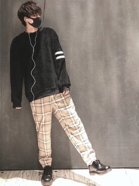 「neos（ネオス）のアイテム（スウェット）」を使った、seiさん（メンズ・180cm）の春コーディネート