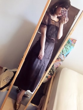 「LILY BROWN（リリーブラウン）のアイテム（その他シューズ）」を使った、eさん（レディース・155cm）の秋コーディネート