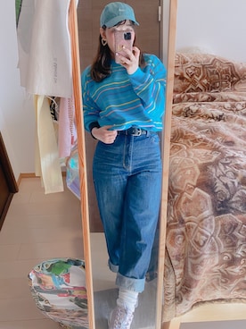 「SNIDEL（スナイデル）のアイテム（キャップ）」を使った、eさん（レディース・155cm）の冬コーディネート